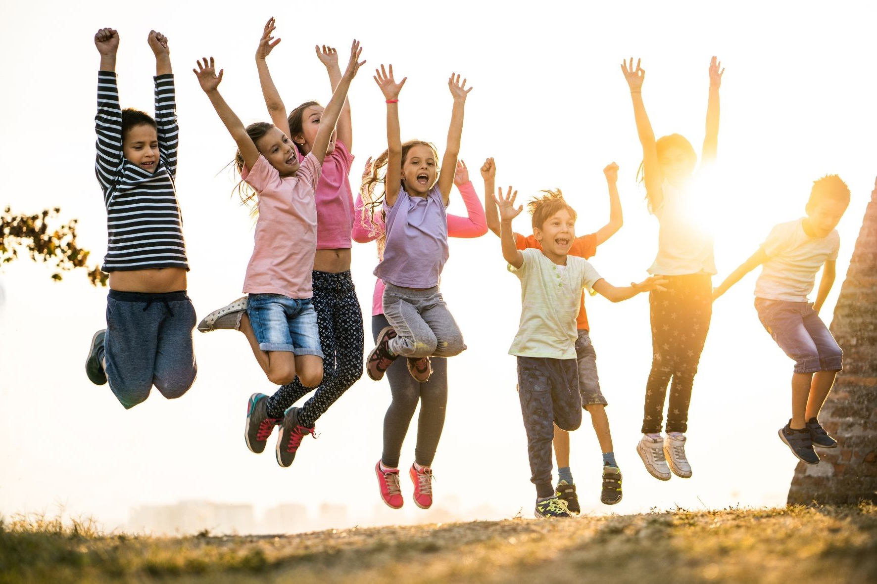 Springende Kinder