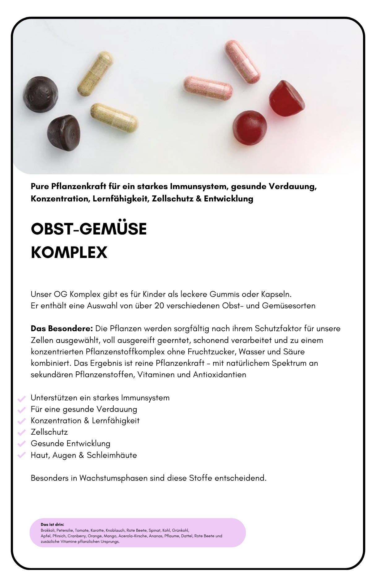 Obst und Gemüse für Kids